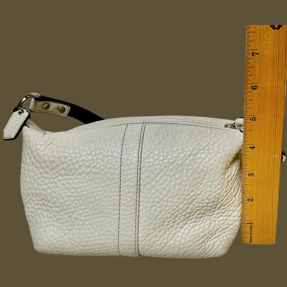 Coach White Pebbled Leather Baguette | Silver Hardware | Classic 1941 Design - Picture 9 of 13
